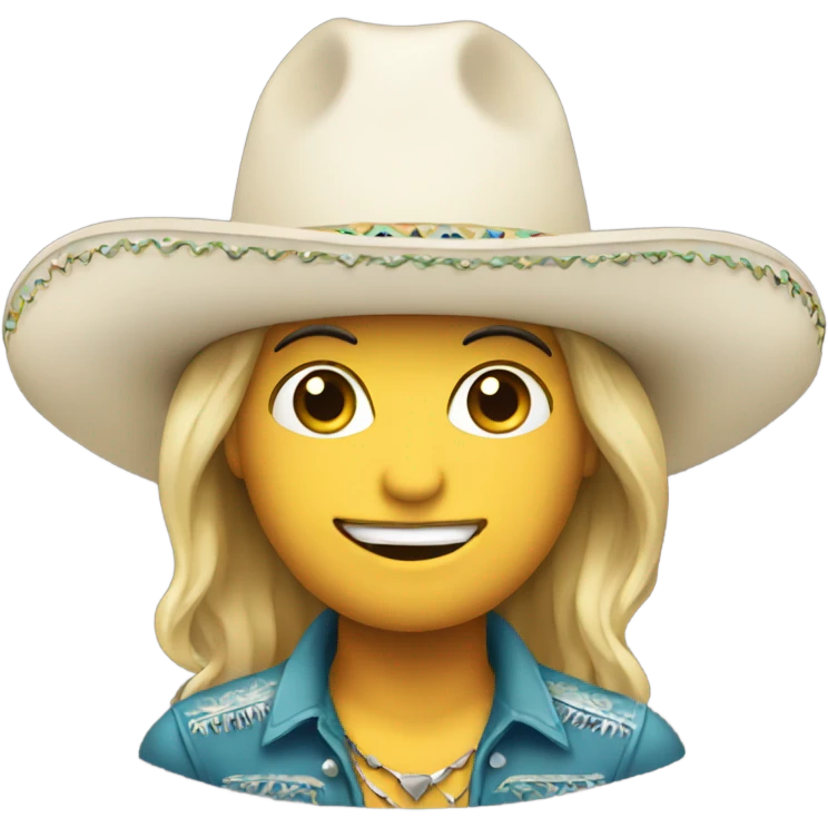 White Country singer with Mexican sombrero emoji