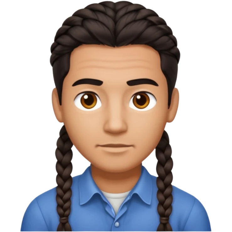 dark haired and braided man emoji