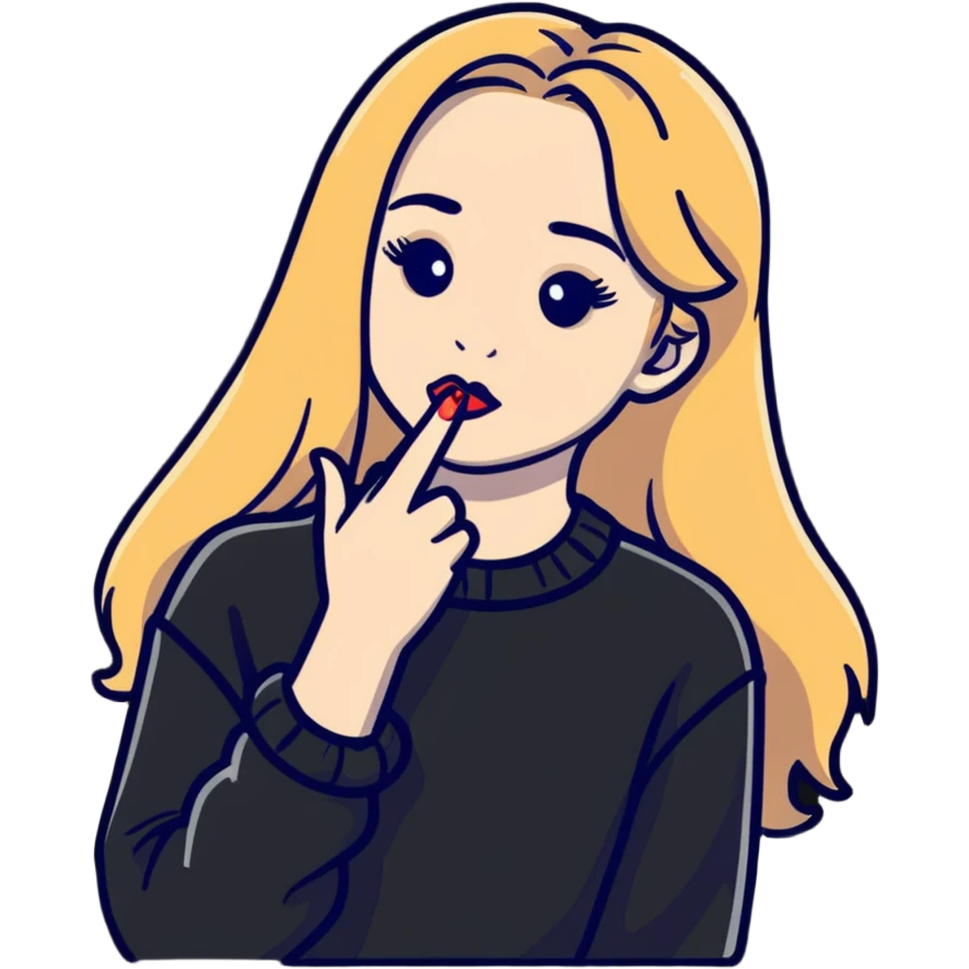 Sabrina Carpenter blowing a kiss cartoon style emoji