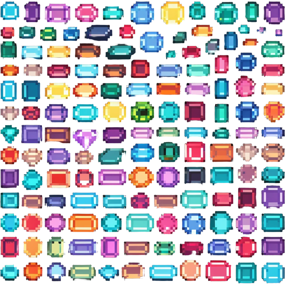 collection of colorful gemstones emoji