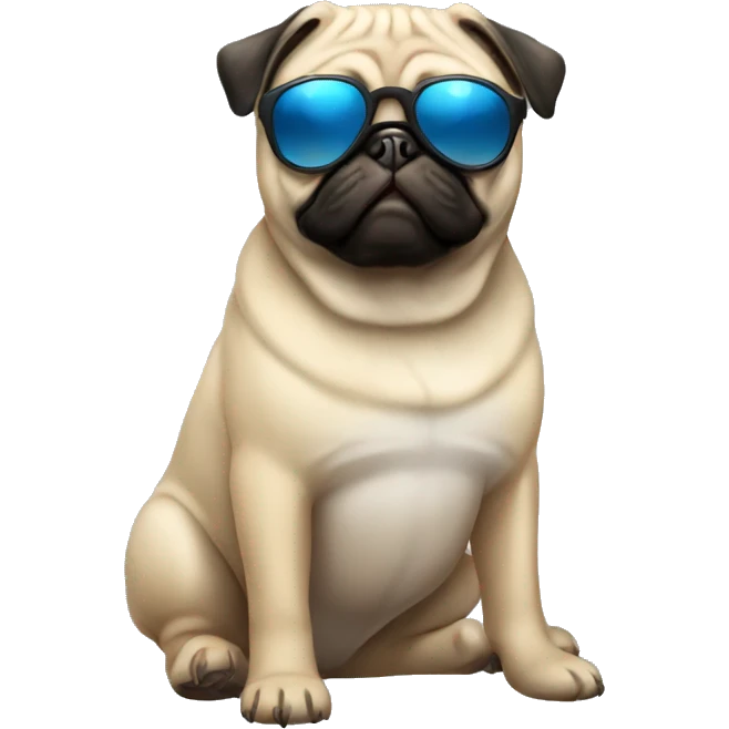 Pug with sunglasses emoji