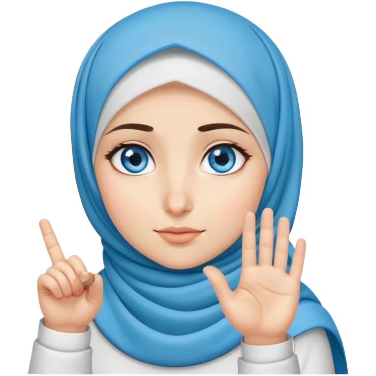 Turkish beautiful finish Konya girl blue eyes with hijab and says no with her finger  emoji