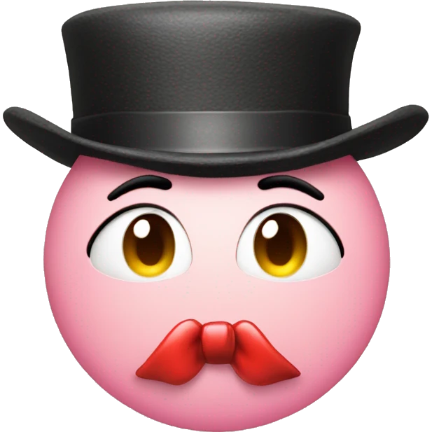 Kissy face with a Bow on the top of the hat  emoji