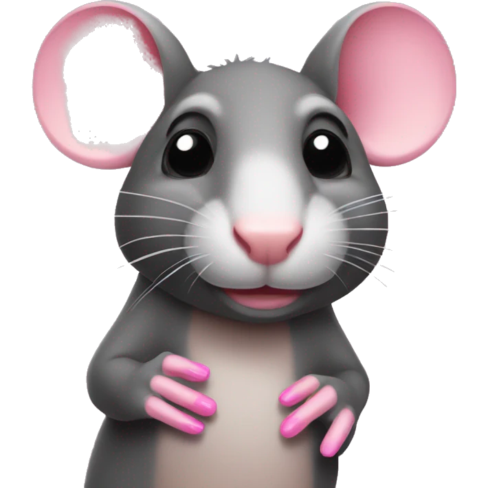 rat with pink nails emoji