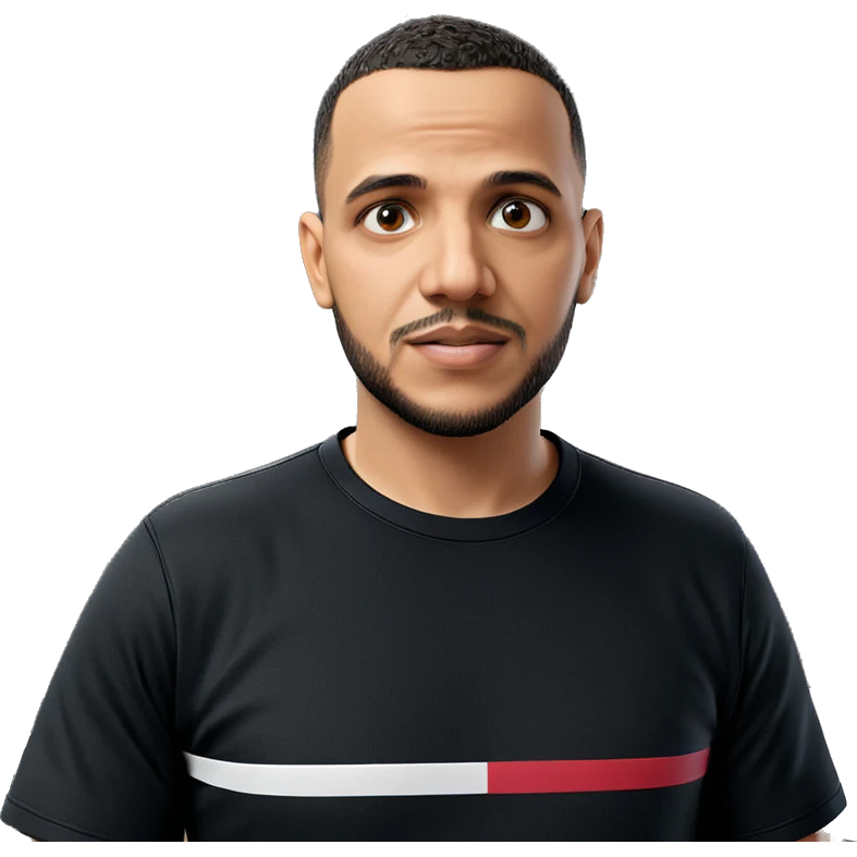 male with beard in black shirt emoji