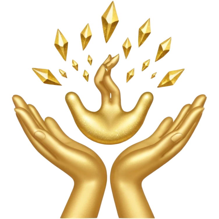 Ανοιχτα χερια με γκλιτερ γραφει συμβολισμος emoji