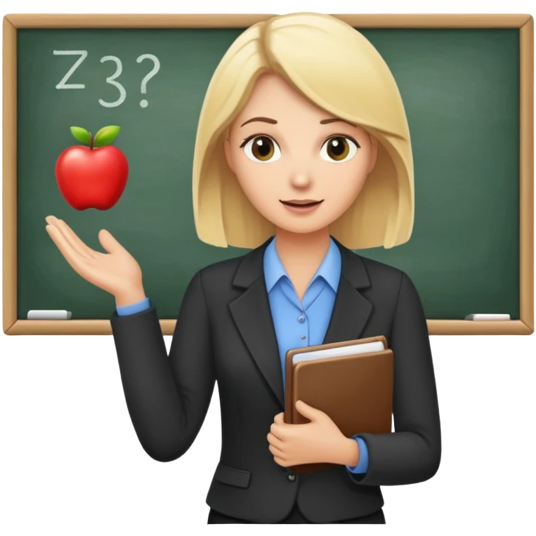 blonde teacher explains a new theme of lesson emoji