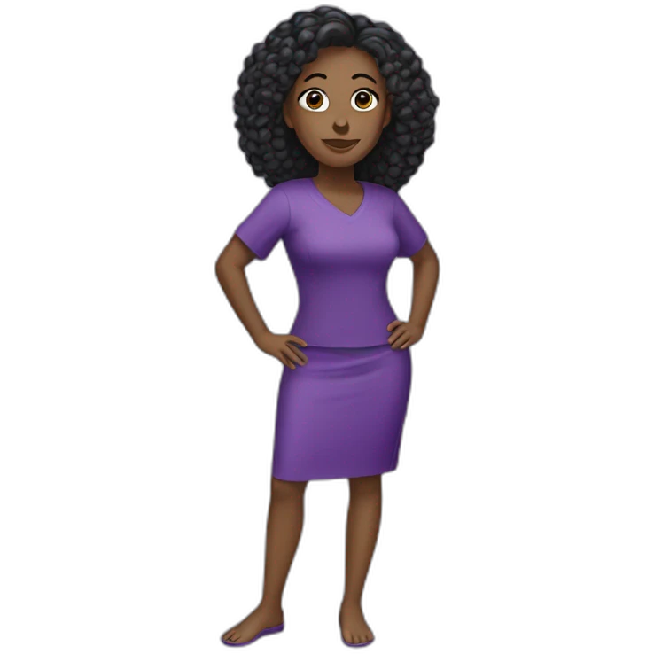 black woman  purple clothes computer  emoji
