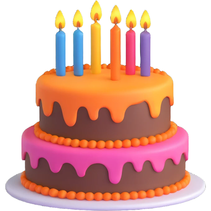 birthday cake with candles emoji