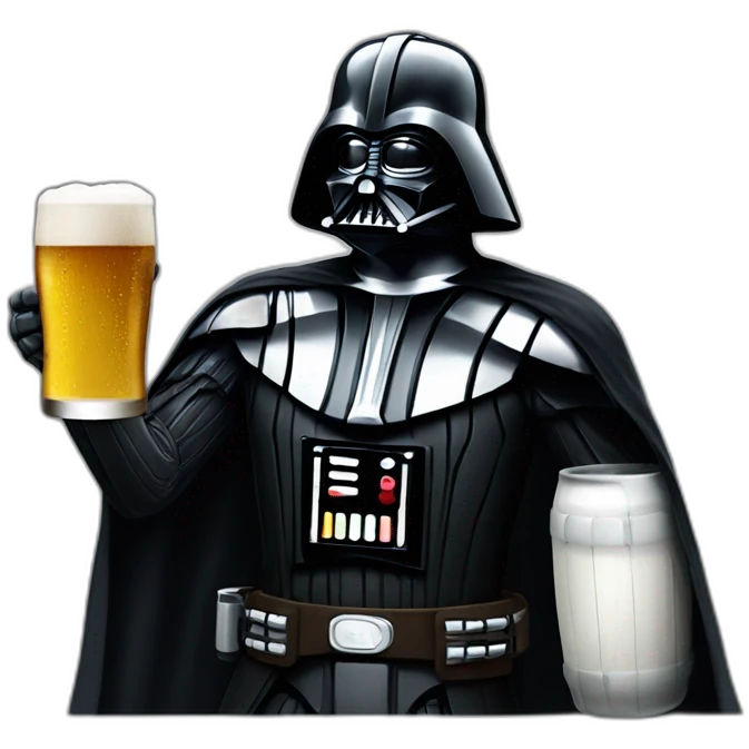 darth vader with beer emoji