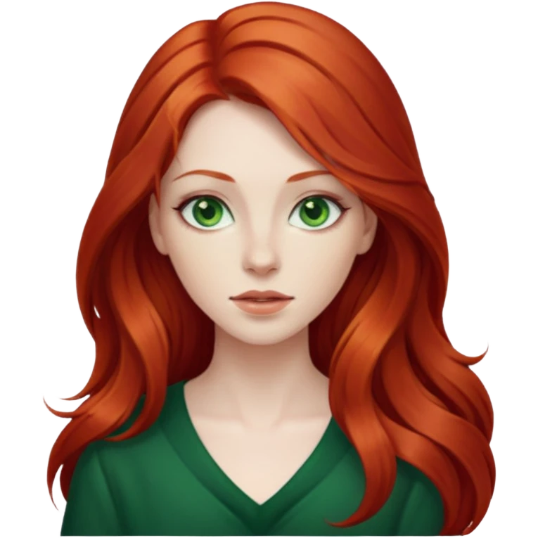 je veux un emoji femme rousse les yeux verts foncé et les cheveux plus longs  emoji