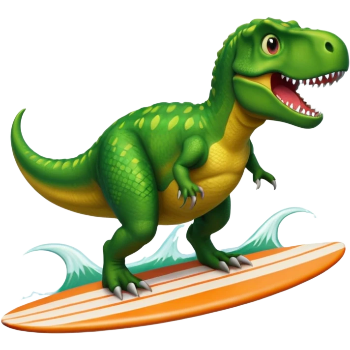 Trex surfboarding emoji