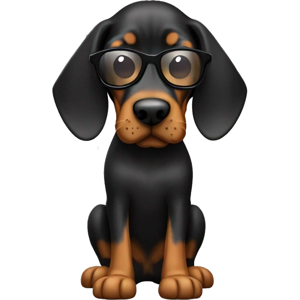Black And Tan Coonhound Dog Breed Full Body with sunglasses emoji
