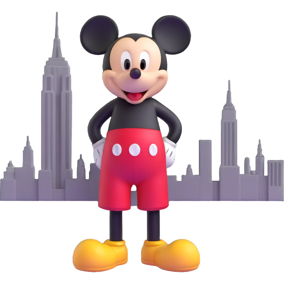 Mickey Mouse with the Empire State Building emoji