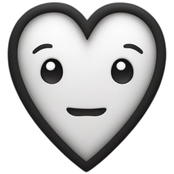 Black and white heart emoji