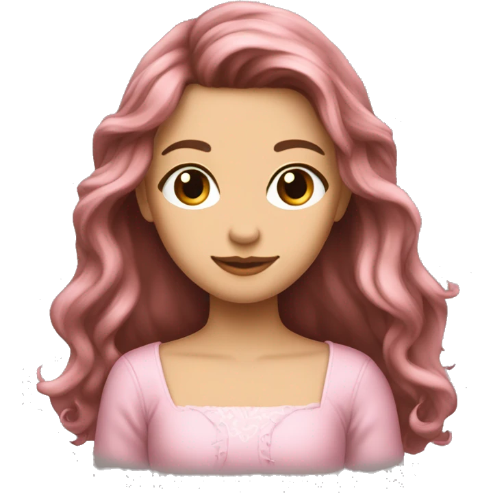 cœur brisé rose brunette rose in long hair emoji