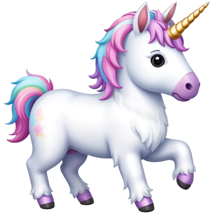 Unicorn walking a dog emoji