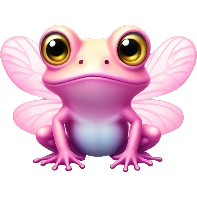 Light pink Fairy frog with gradient wings emoji