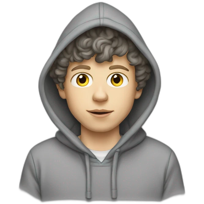 Jesse Eisenberg grey hoodie emoji
