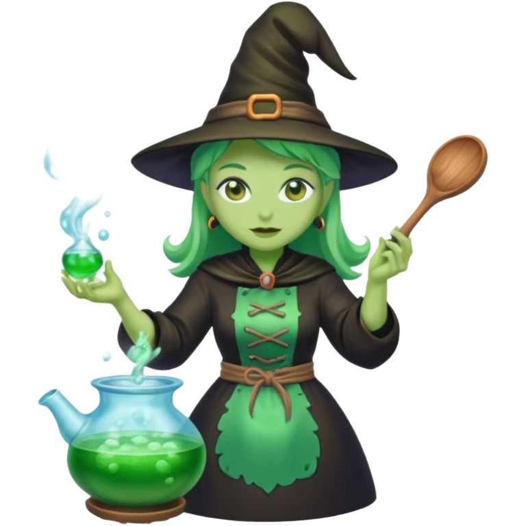 green witch cooking potion emoji