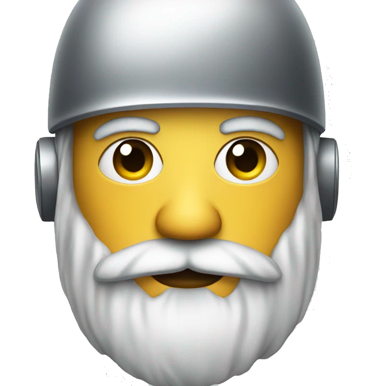 Robot emoji with beard emoji