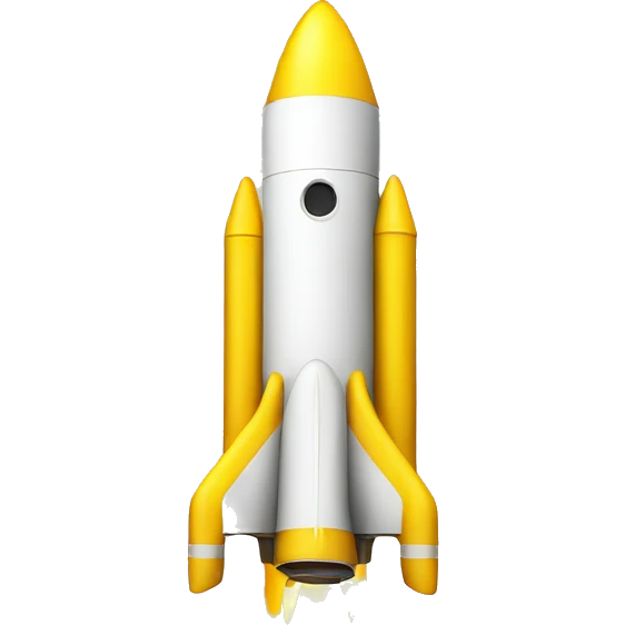 Space rocket yellow emoji