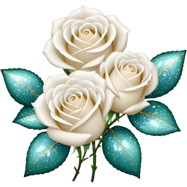 Glitter White Roses emoji