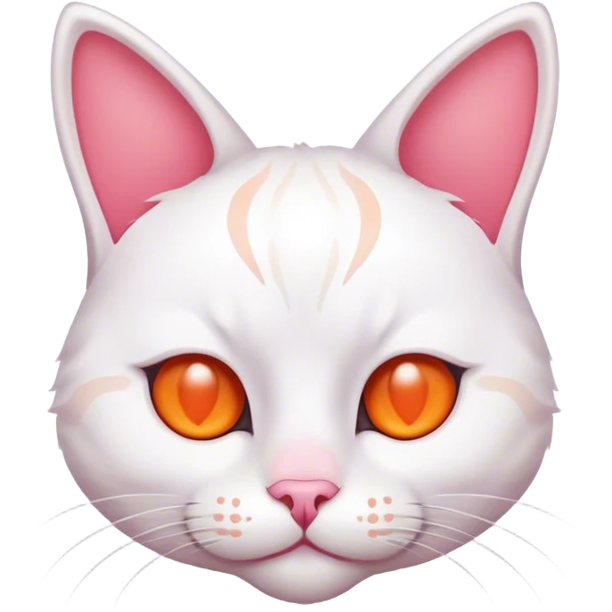 white cat with an upside-down Y pattern between ears emoji