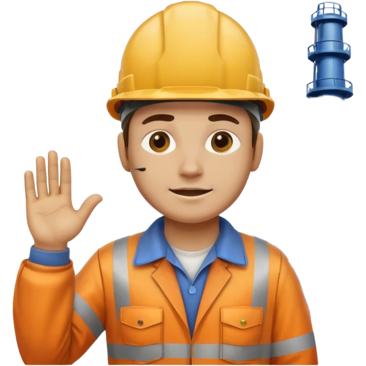 Engineering Oil plant worker in spilled clothes, funny emoji