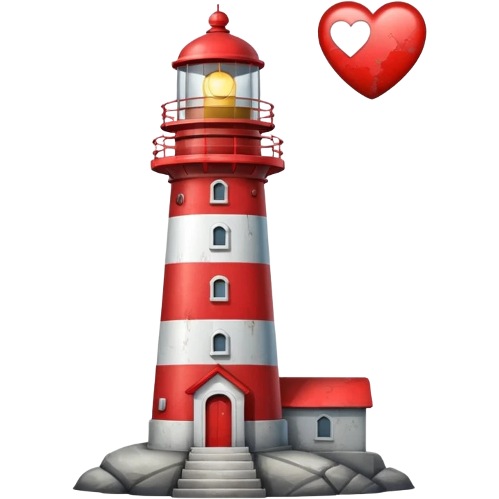 Lighthouse with heart emoji