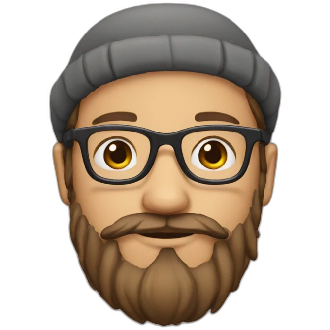 beard - beret - glasses emoji