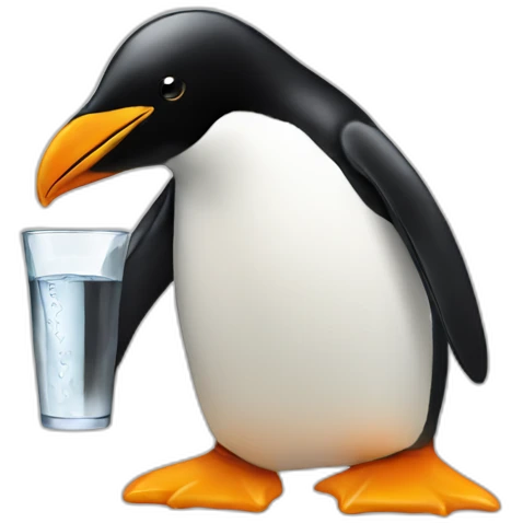 Penguin drinking prime emoji