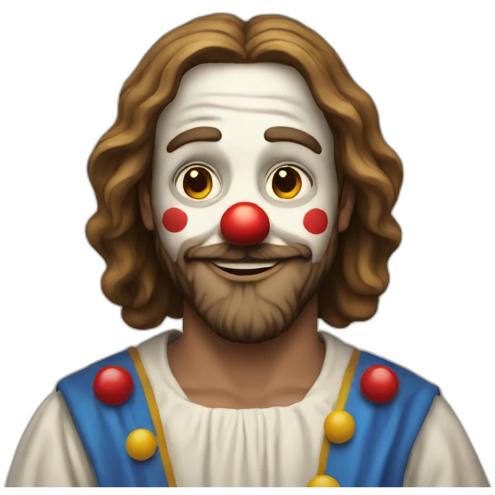 Jesus dressed as a clown emoji
