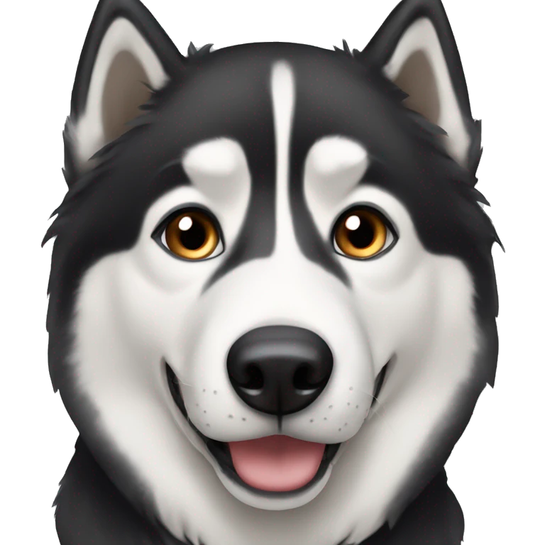 black and white old husky brown eyes emoji