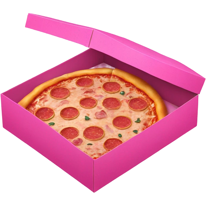 Pizza inside a pink pizza glittery box  emoji