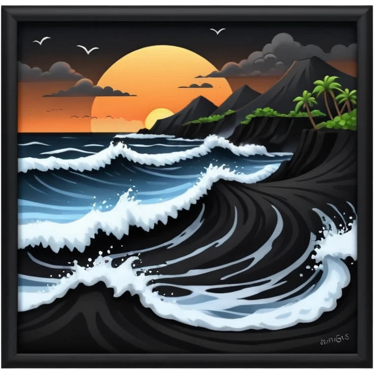 icelands black sand beach emoji