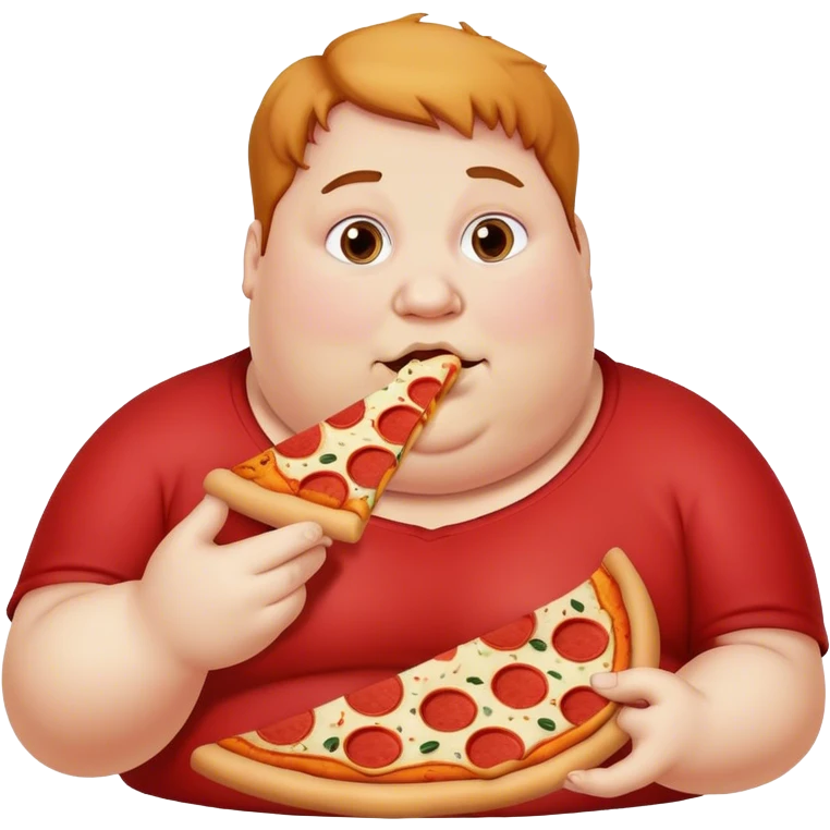 Obèse qui mange une pizza emoji