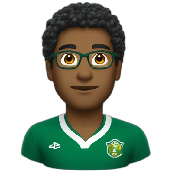 garoto-cabelo negro - óculos - roupa do palmeiras emoji