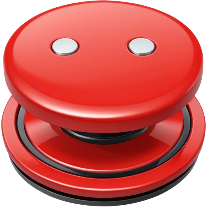 red button, front view, with a white border emoji