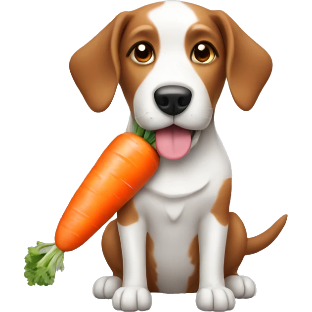Dog with carrot emoji