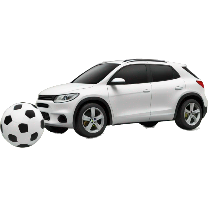 car playing with a soccer in a stadium emoji