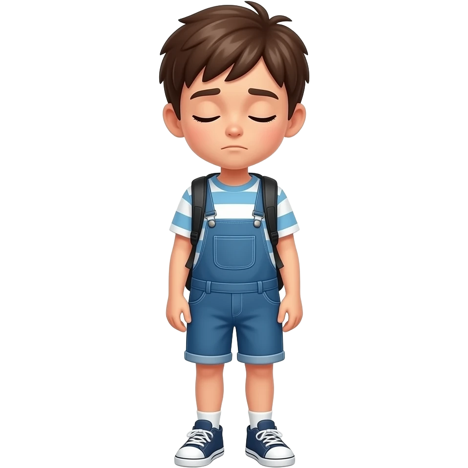 emoji trauriger jugendlicher, ganzer Körper mit Beinen, verschlossen emoji