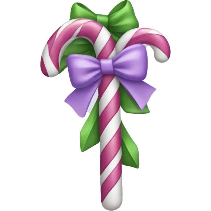 Lilac Candy cane with a Lilac bow emoji