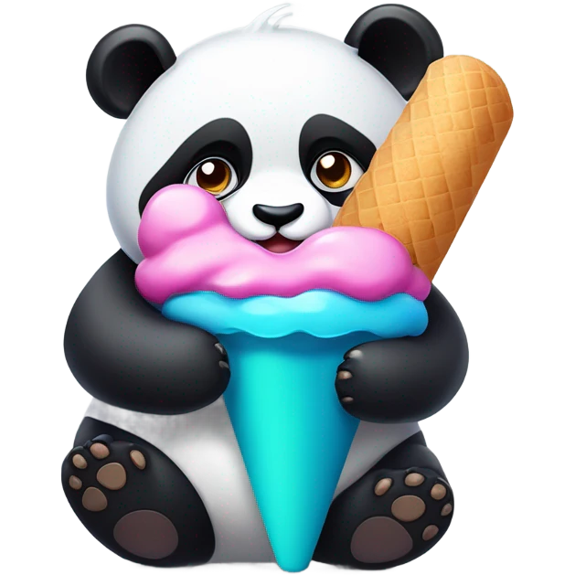 Panda eating ice cream emoji