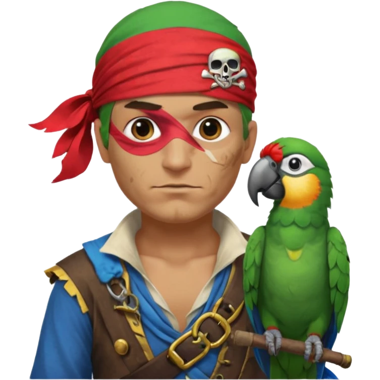 pirate and parrot emoji