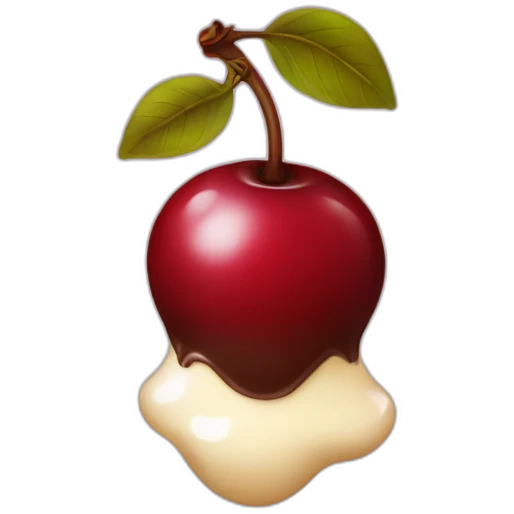 Cherry with chocolate and cream emoji