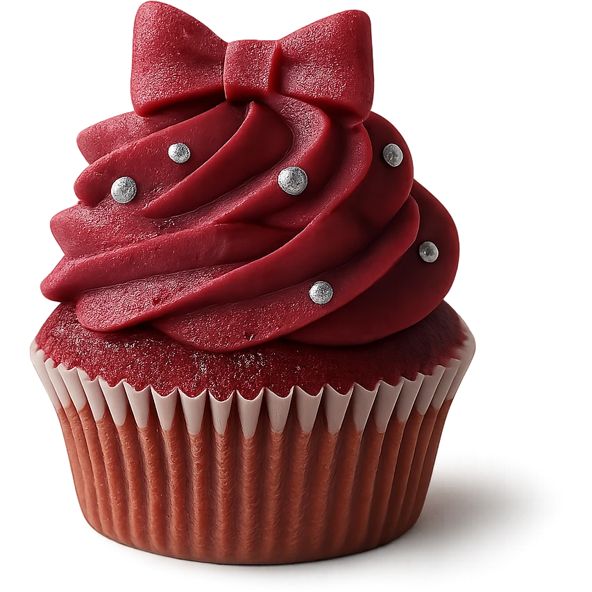 Change the icing to raspberry, keep the realistic cupcake and accessories, photorealistic style, transparent background. emoji