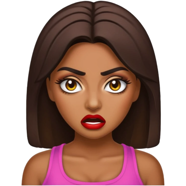 Original emoji style, of angry Huda from love island USA emoji