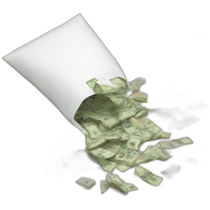  money spilling on floor from a bag emoji