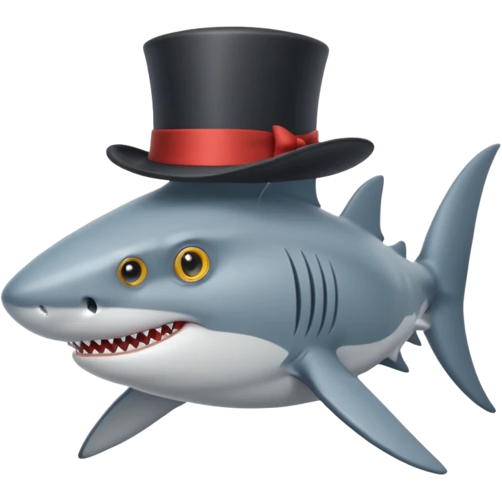 shark with a monocle and top hat emoji